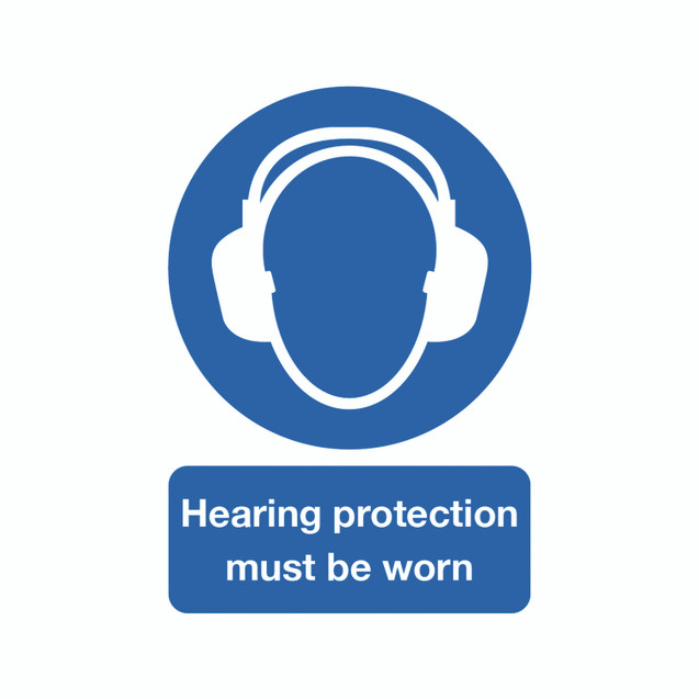 Signslab A4 Hear Prot M/B/Worn PVC