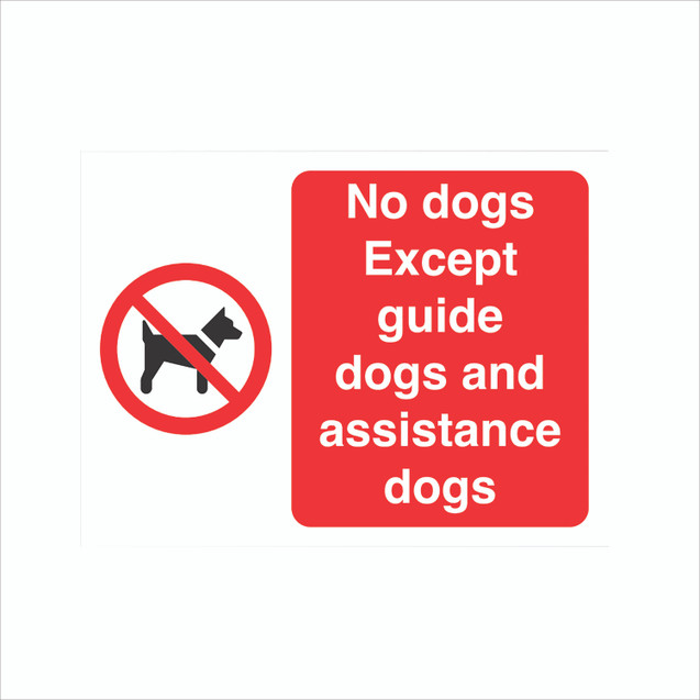 No Dogs Except Guide/Assist Dog Sign