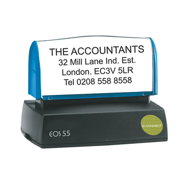 CW Office Q-Connect Voucher For Pre-Inked Stamp, digital image of a stamp with customizable text for office or business use.