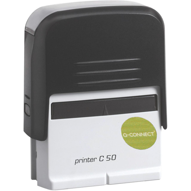 CW Office Q-Connect Voucher for Self-Inking Stamp, Black Self-Inking Stamp on a white background.