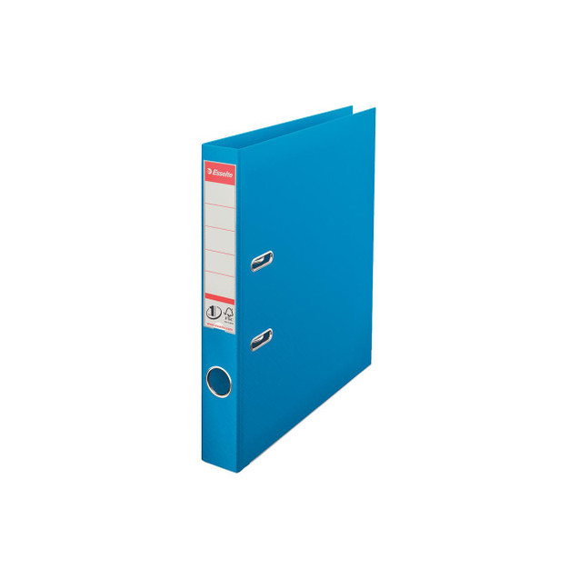 CW Office Esselte 50MM Lever Arch A4 Blue PK10, a blue lever arch file for organizing documents in A4 size with a 50mm wide metal lever arch mechanism.