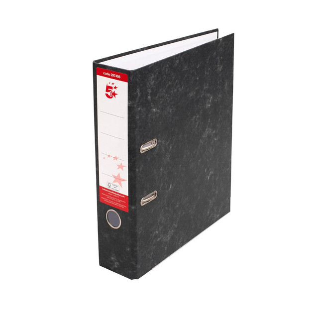 CW Office Lever Arch File A4 70MM Spine PK10, durable black lever arch file for organizing A4 documents with 70MM spine capacity, ideal for office or home use.