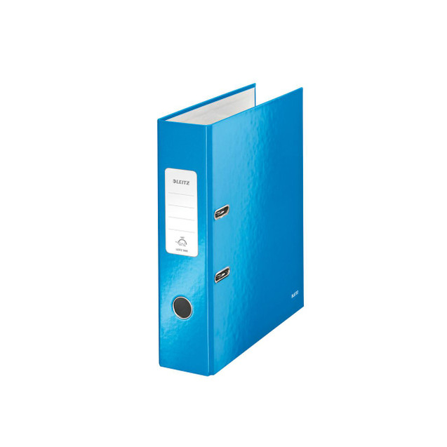 CW Office Leitz Wow Lach A4 80MM Mtl BLU PK10, Blue durable metal file binder for office organization.