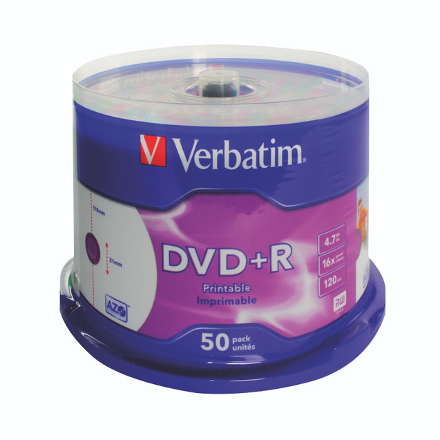 Verbatim Dvd+r 16X 4.7GB Spindle 50