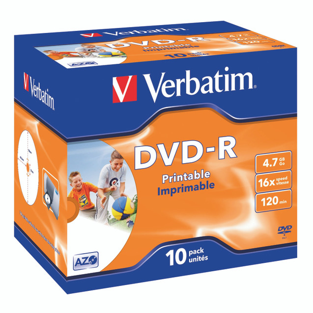 Verbatim DVD-R Jwl Cs Print PK10
