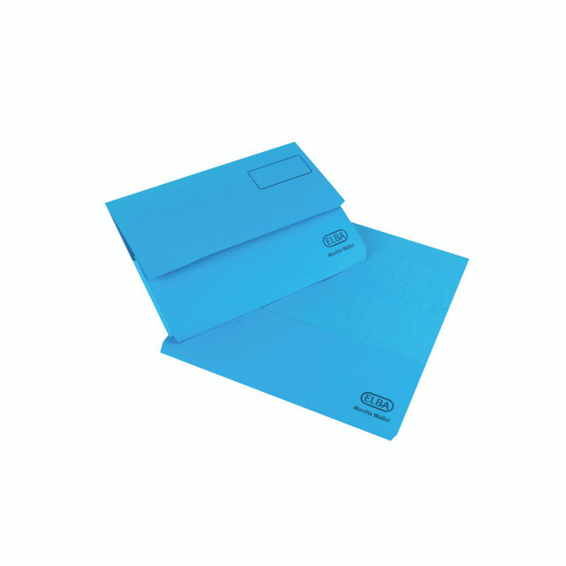 CW Office Elba Strongline Doc Wallet FC Blue Pack 25, blue document wallet and folder for office use.