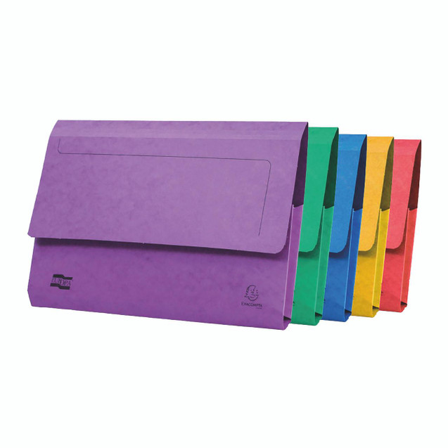 CW Office Europa Pkt Wallet Fcp AST PK25, set of colorful paper envelopes in purple, green, blue, yellow, and red for organizing documents.