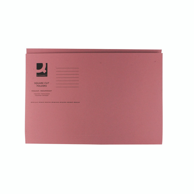 Q-Connect Sq Cut Fldr FC Pink PK100