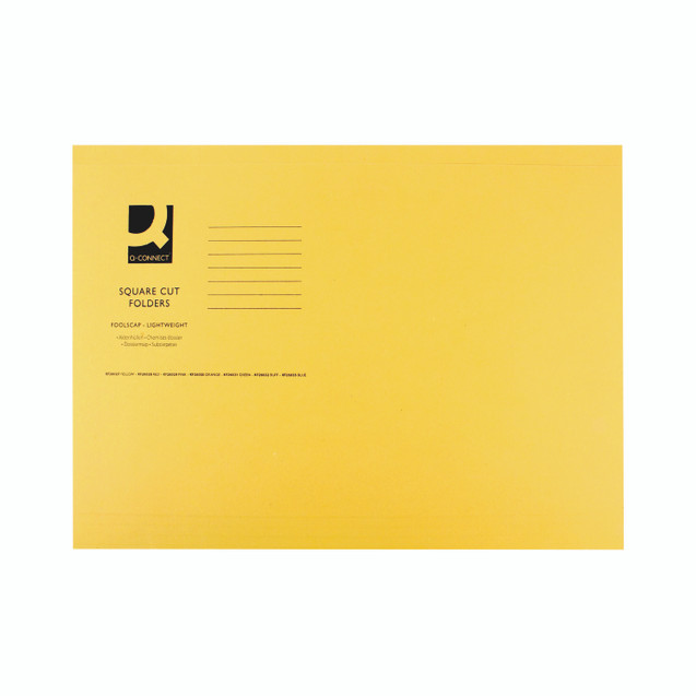 Q-Connect Sq Cut Folder Fs Yellow