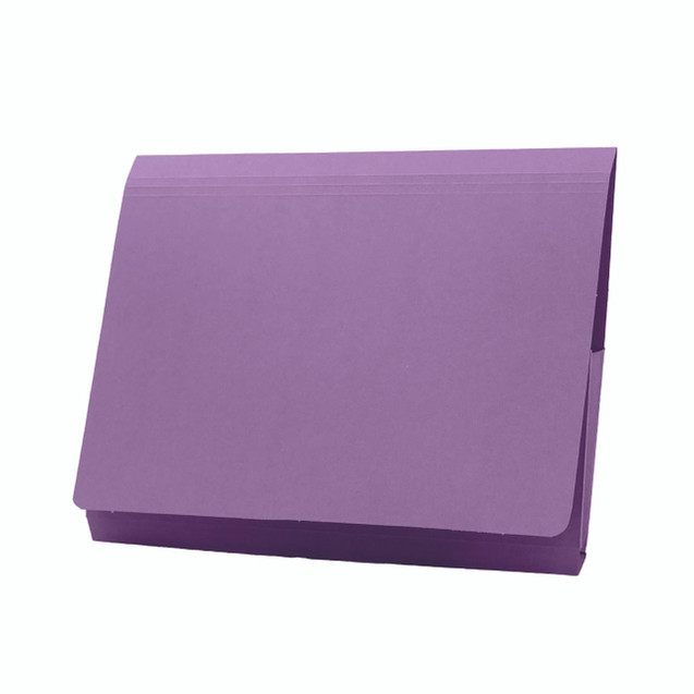 CW Office Exacompta Guildhall Pkt Wlt Mav PK50, purple colored pocket wallet with multiple slots for organizing documents.