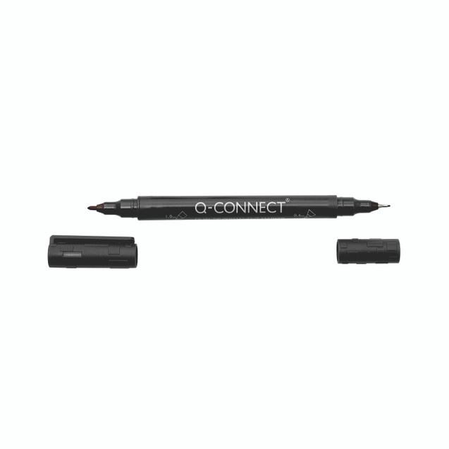 Q-Connect Dual Tip Markers BLK PK10