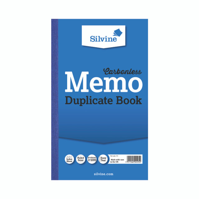 Silvine Dupl Memo Book 701-T PK6