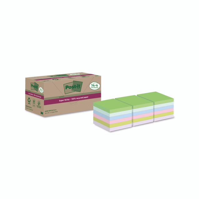 Post-It S/S Recyc 76X76 C/Yllw PK18