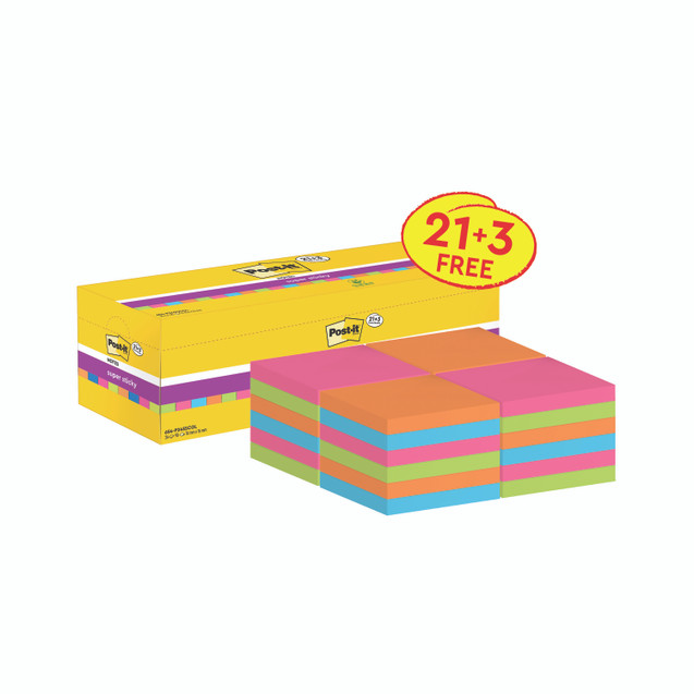 Post-It Super Sticky AST X3FOC PK24