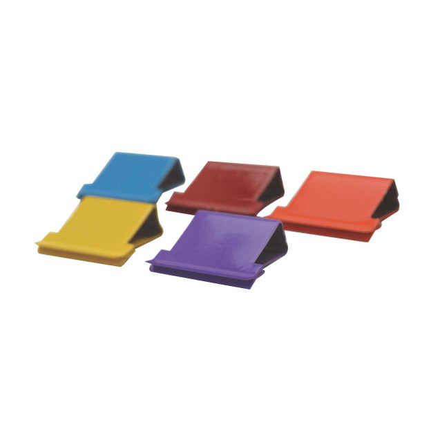 CW Office Rapesco Supaclip 40 Clips AST PK150, colorful plastic document clips in blue, red, yellow, and purple for binding papers.