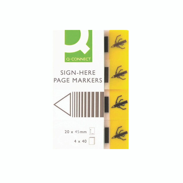 Q-Connect Qktab Sign 20X45 Ylw PK160