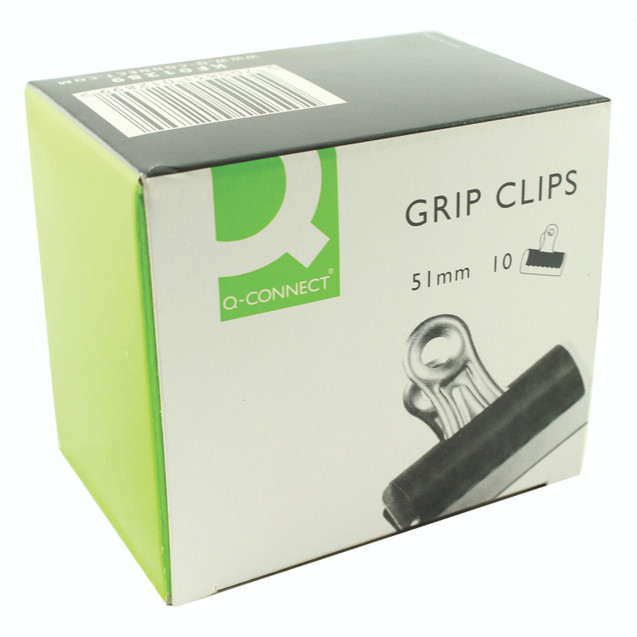 Q-Connect 51MM Black Grip Clip PK10