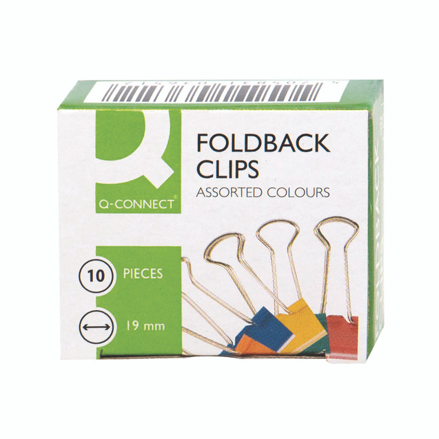 Q-Connect Foldback Clip 19MM Assrtd