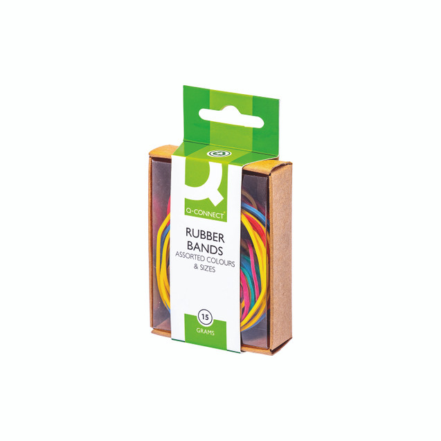 Q-Connect Rubber Bands 15GM AST Col