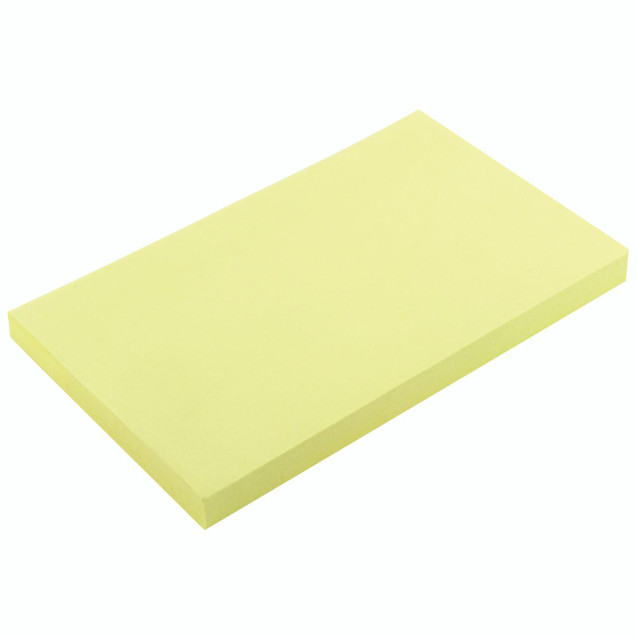 CW Office Reposi Quick Notes Pad 75X125MM PK12, yellow sticky notes page.