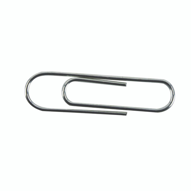CW Office Paperclip Giant 2IN Plain, large silver paperclip on a white background.
