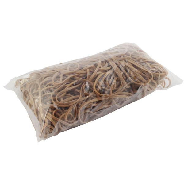 CW Office Size 36 Rubber Bands 454G, package of brown rubber bands in a sealed plastic bag for office and packaging use.