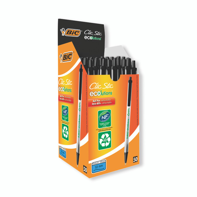 Bic Ecolutions Clic Stick Black PK50