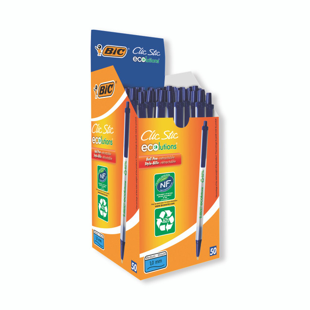 Bic Ecolutions Clic Stick Blue PK50