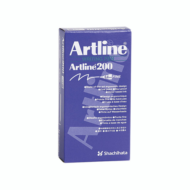 Artline 200 Pens Black PK12