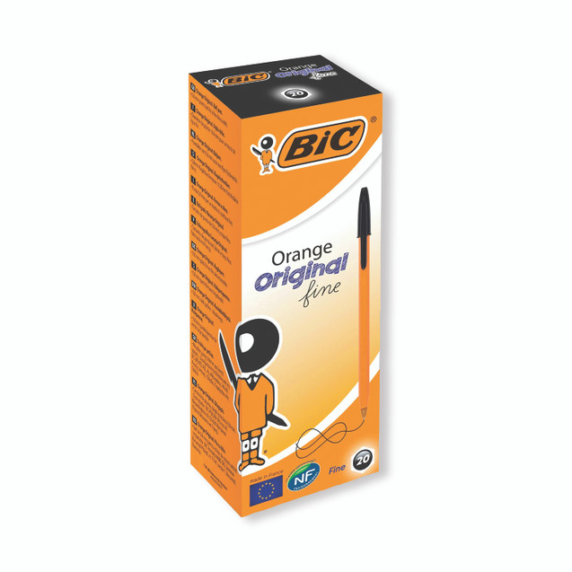 Bic Orange Fine Bpoint Pen BLK PK20