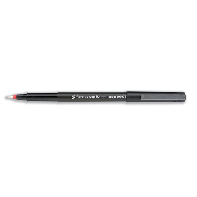 Fibre Tip Pen Medium Red PK12