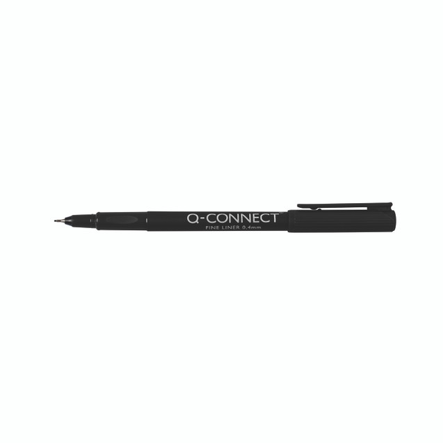 Q-Connect Finelnr Pen 0.4MM BLK PK10