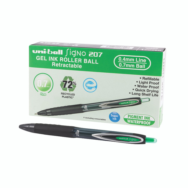 Uni-Ball Signo 207 Gel Green PK12
