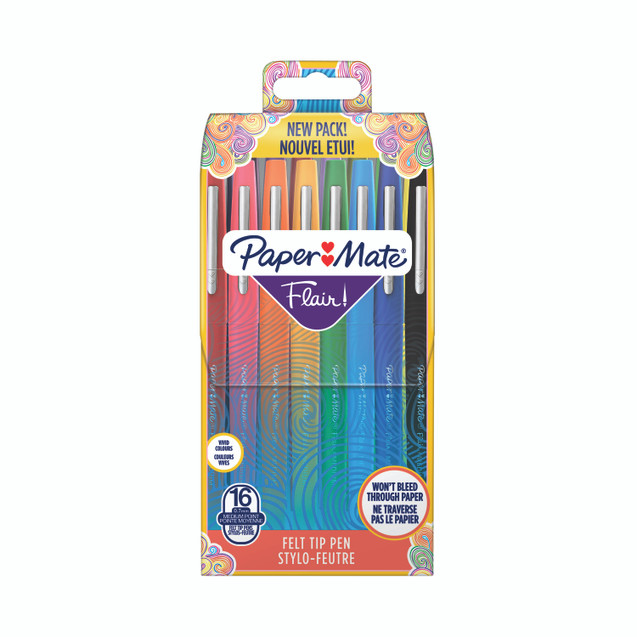 Papermate Flair Fibre Tip ASST PK16