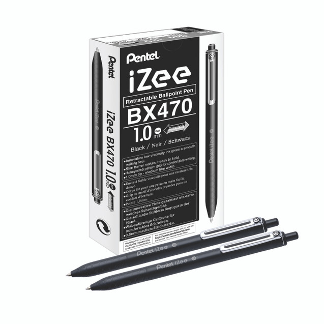 Pentel Izee R Blpt Pen 1.0 BLK PK12