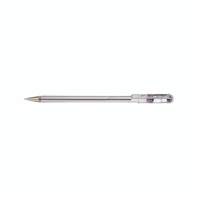 CW Office Pentel BK77 Superb Ball Pen Black, transparent body ball pen with black ink for smooth writing