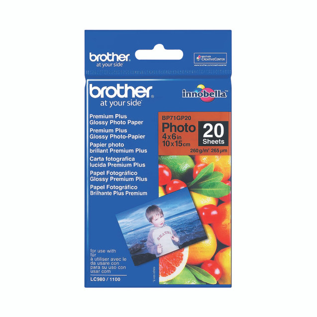 Brother Gloss Photo Paper 4 X 6 PK20