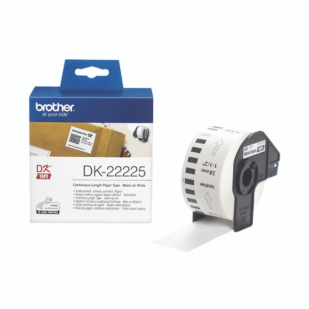 Brother DK22225 PPR Label BLK On Wh