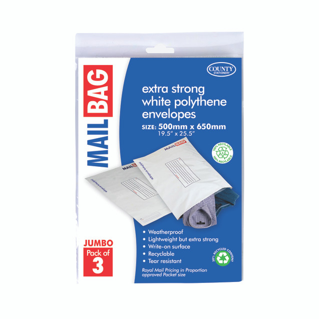 Mail BAG Polt Env X3 WHT Jumbo PK10