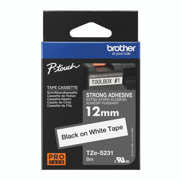 Brother Tze Tpe 12MMX8M BLK/WHT Tpe