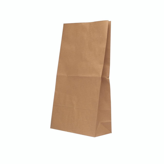 CW Office Brown Paper Bag 215X90X385 6.5KG PK125, image of a kraft paper shopping or packaging bag standing upright on a plain background.