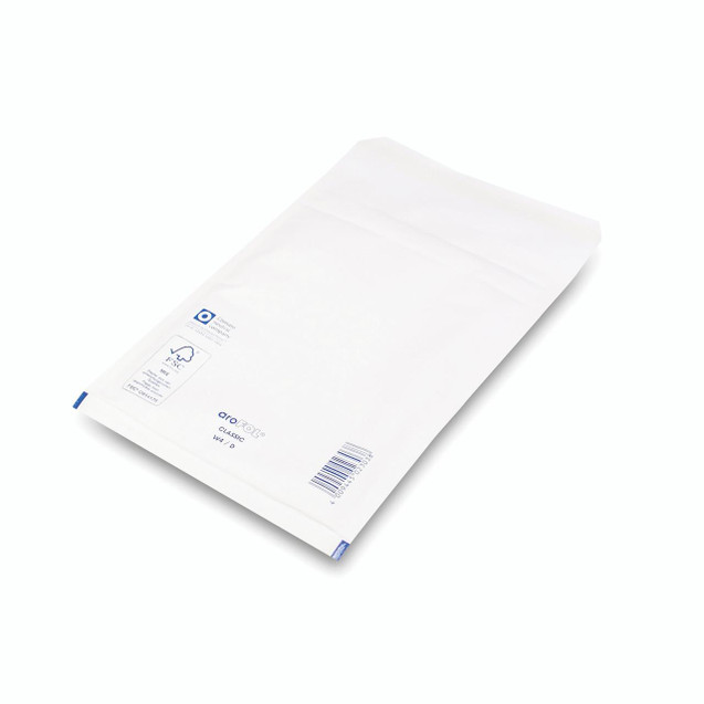CW Office Bubble Env Size 4 White PK100, a package of 100 white bubble envelopes for office and shipping use.