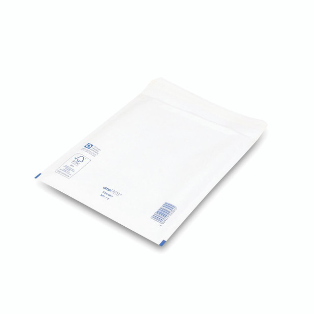 CW Office Bubble Env Size 5 White PK100, sterile white bubble envelopes for office packaging and mailing.