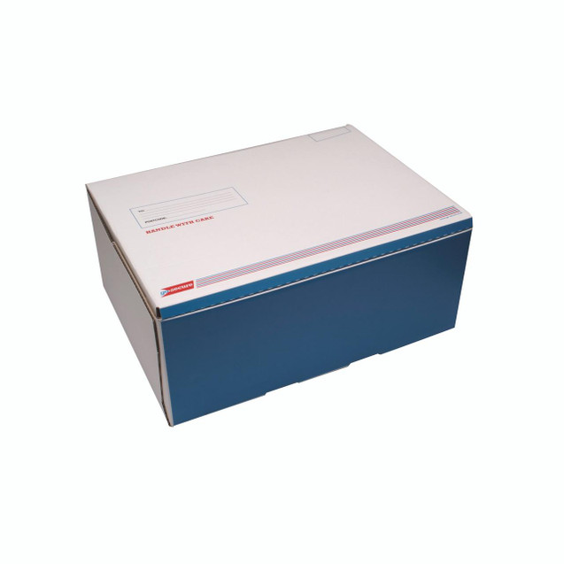 CW Office Gosecure Post Box F 473X368X195 PK15, white and blue security post box with handle and postal markings.