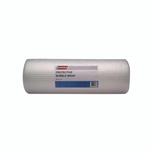 CW Office Gosecure Bubble Roll LG 500MM PK4, large protective bubble wrap roll for packaging and cushioning.