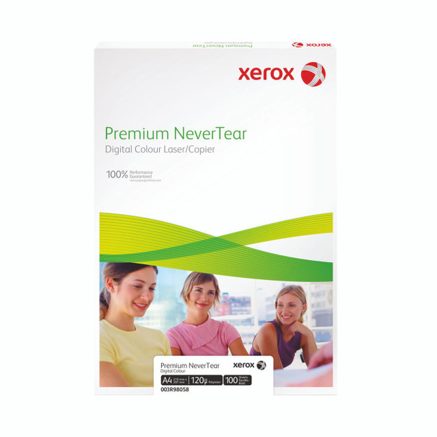 Product CW Office Xerox A4 Premium NeverTear WHT PK100, box of 100 sheets of white, tear-resistant A4 digital printing paper
