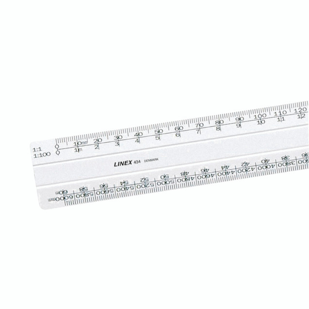 Linex Flat Scale Rule 300MM Wh