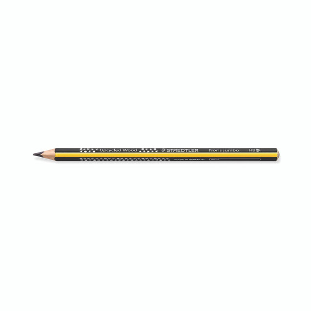Product CW Office Noris Jumbo 119 Pencils Hb P12, a pack of 12 black and yellow HB pencils with star designs.