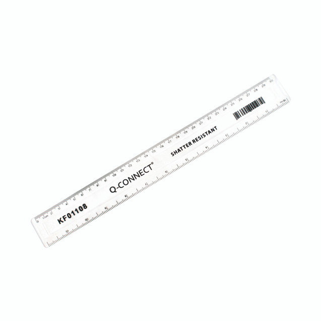 Q Connect Ruler Shatterprf 30CM PK10