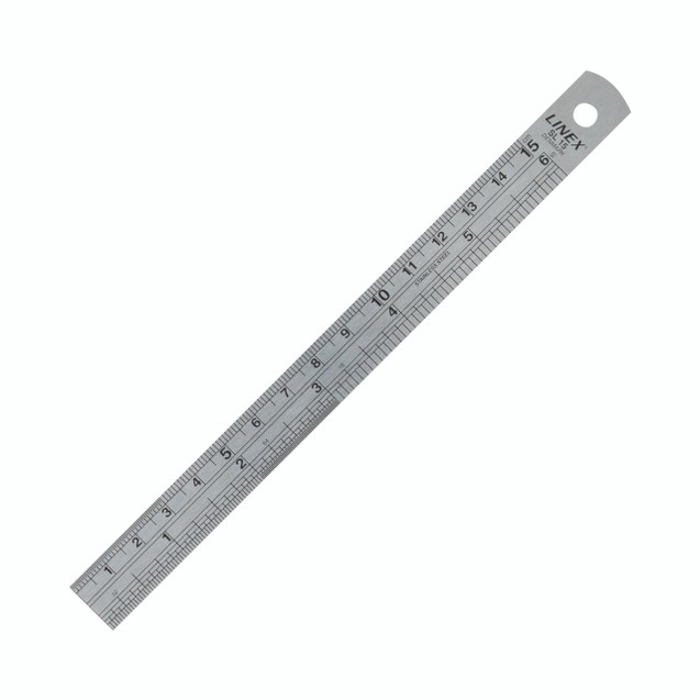 CW Office Linex Steel Ruler 150MM, stainless steel ruler with metric measurements for precise drawing and measurement.